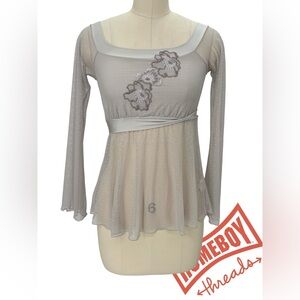 Leilieve Women's Gray Long Sleeve Top Size 38/L